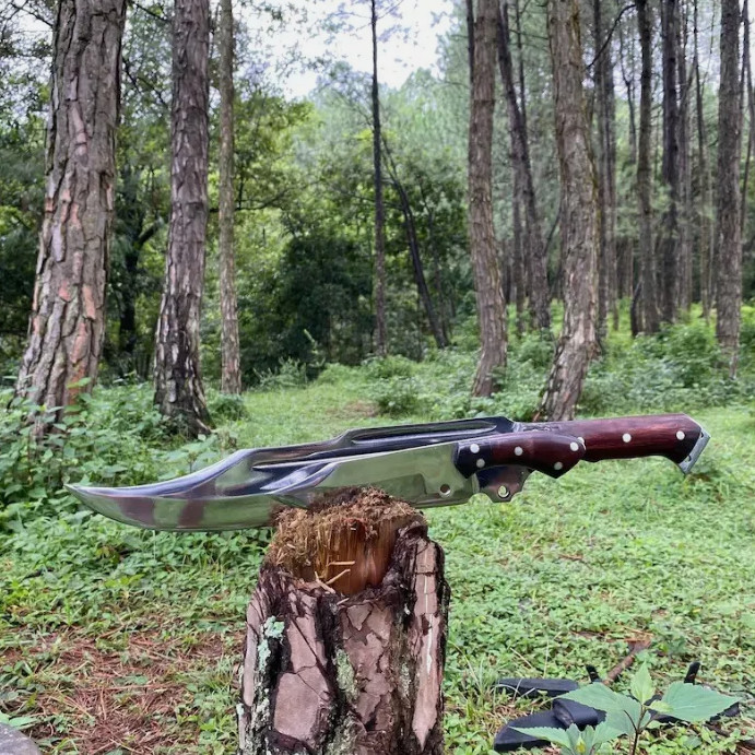 Custom Handmade Carbon Steel Blade Survival Bowie Knife- Hunting Knife Camping