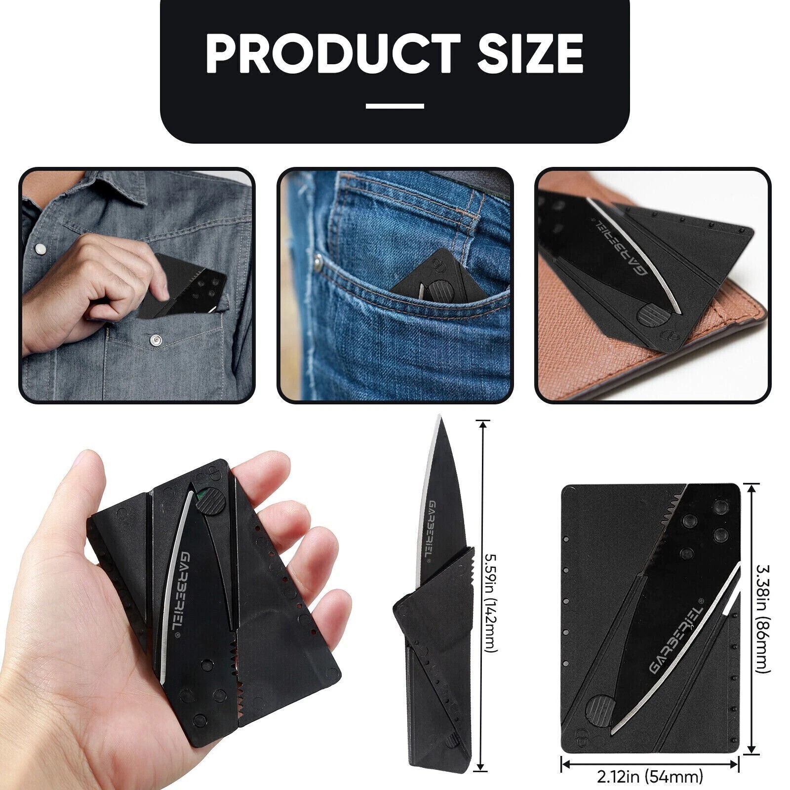 NightHawk Credit Card Folding Knife Wallet Sharp Thin Camp Hunting USA SELLER!!