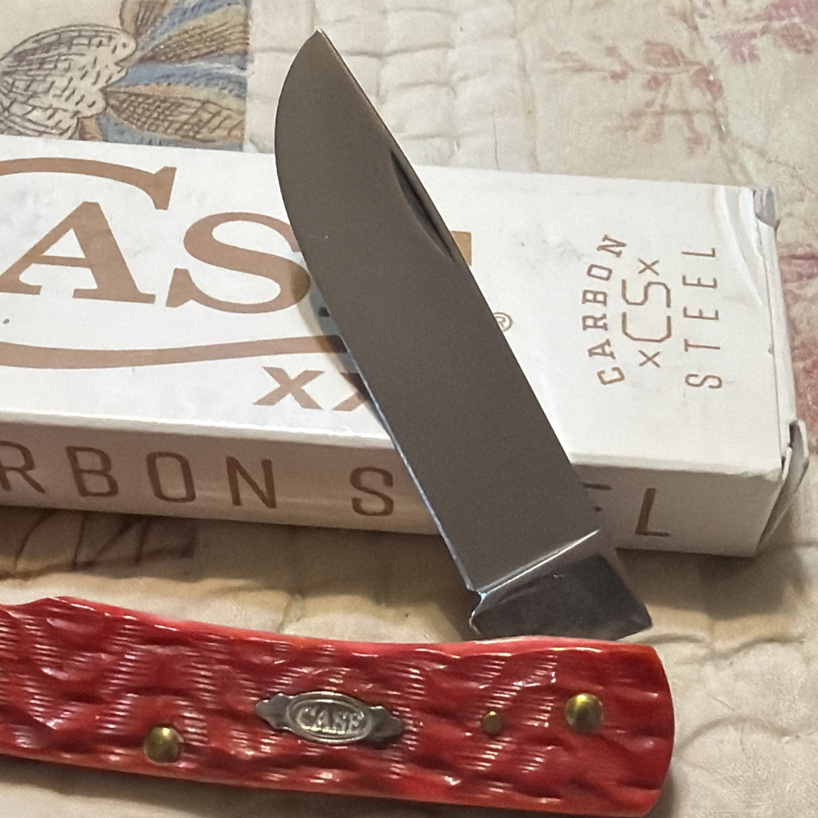 2025 Case XX Dark Red Jig Bone Sod Buster Jr 31945 6137 CS Knife Custom EZ Open