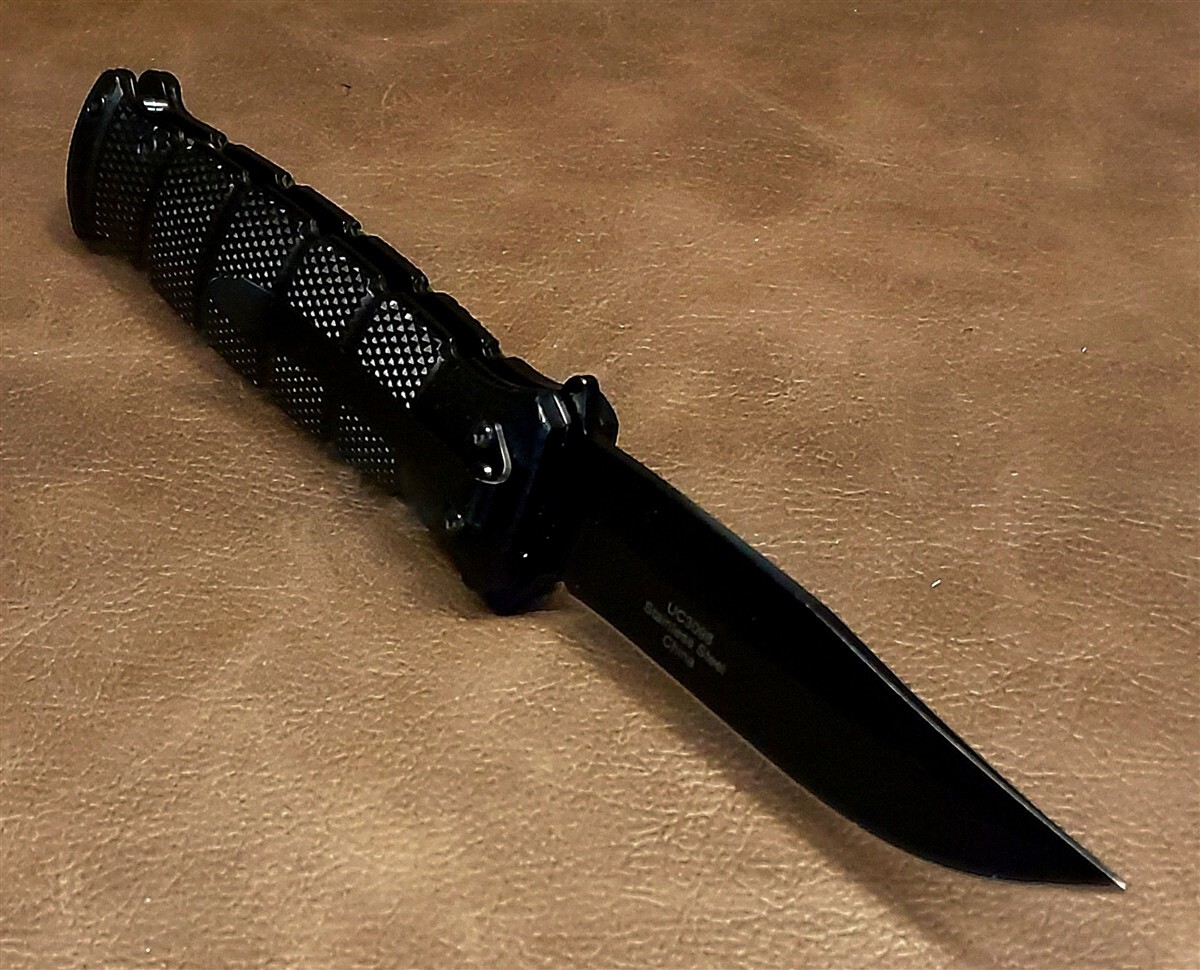Licensed USMC Black Assisted Opening Tactical Combat Folding Pocket Knife w/Clip