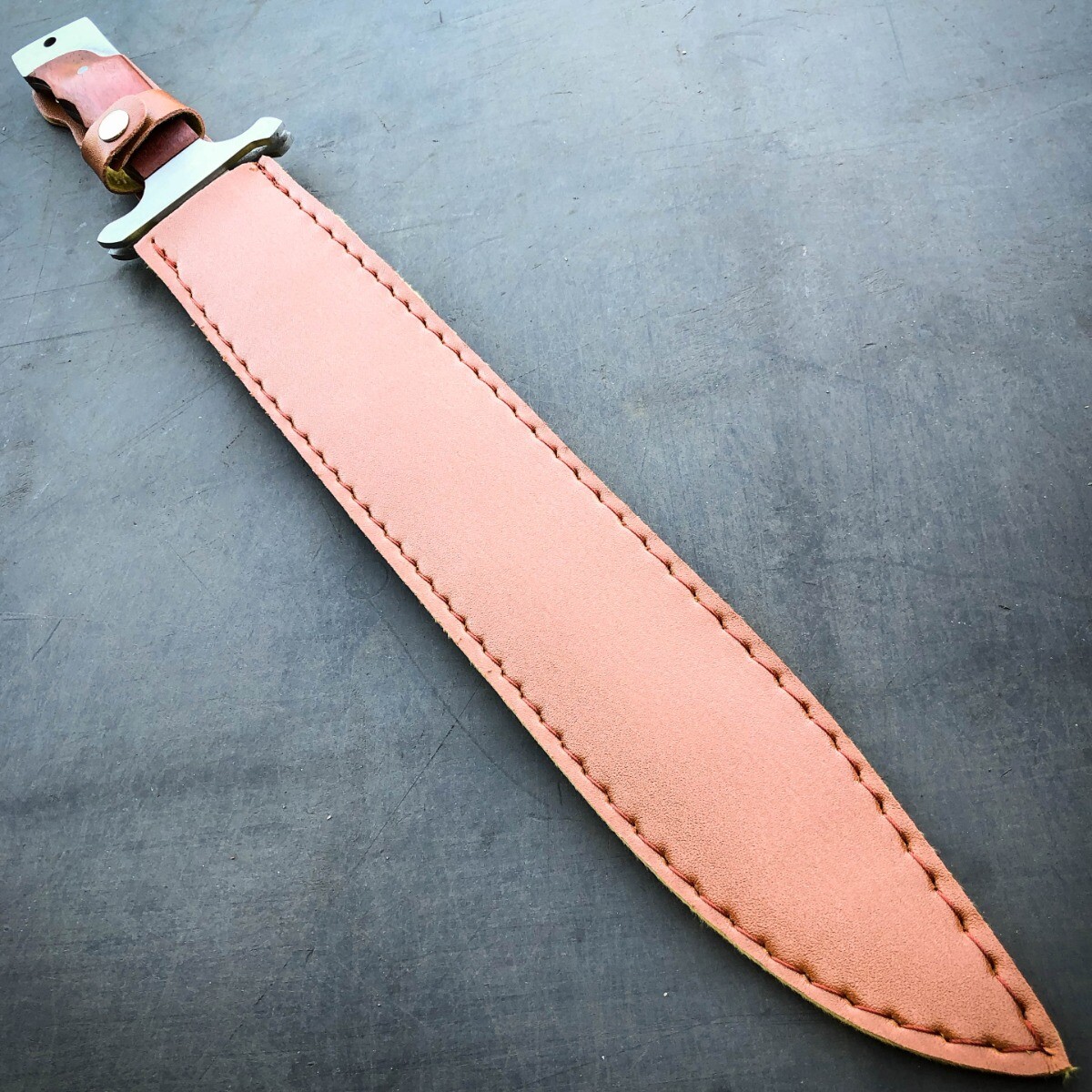 18″ Tactical Stainless Steel Full Tang Fixed Blade Sword Machete w/ Wood Handle