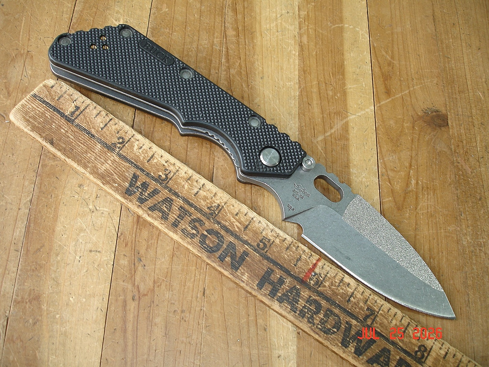 2003 BUCK KNIFE 882 889 STRIDER BOS ATS-34 STEEL BLADE SB.4 BLACK PLASTIC HANDLE