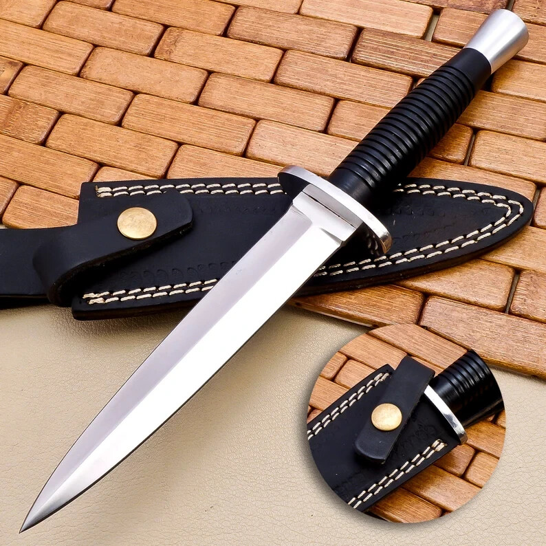 ASS Custom Handmade High Carbon Steel Fairbain Hunting Dagger Knife With Sheath