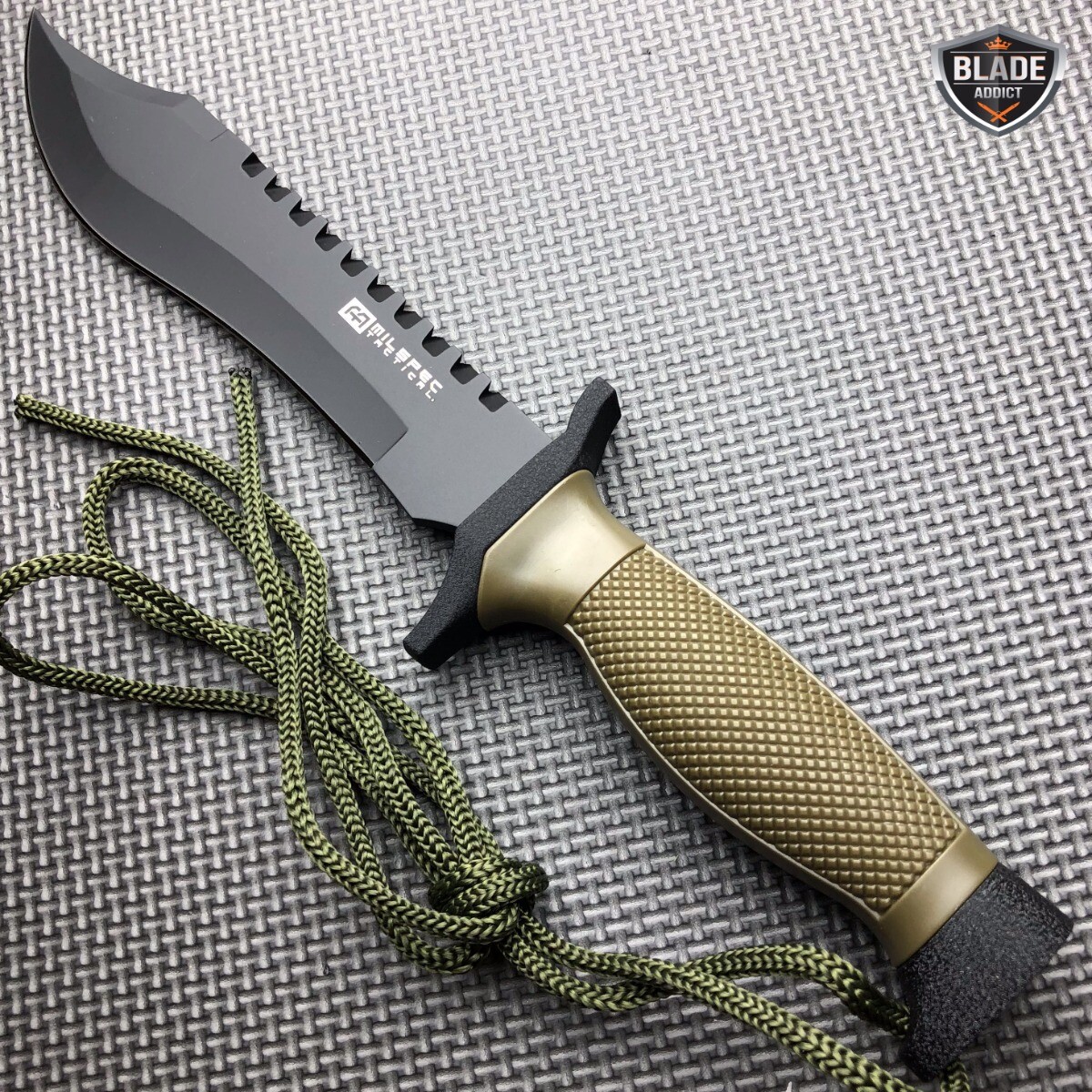 12″ COMBAT TACTICAL SURVIVAL HUNTING KNIFE w/ SHEATH MILITARY Bowie Fixed Blade