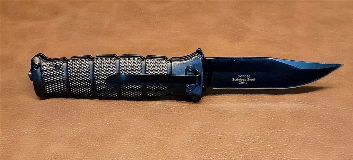 Licensed USMC Black Assisted Opening Tactical Combat Folding Pocket Knife w/Clip