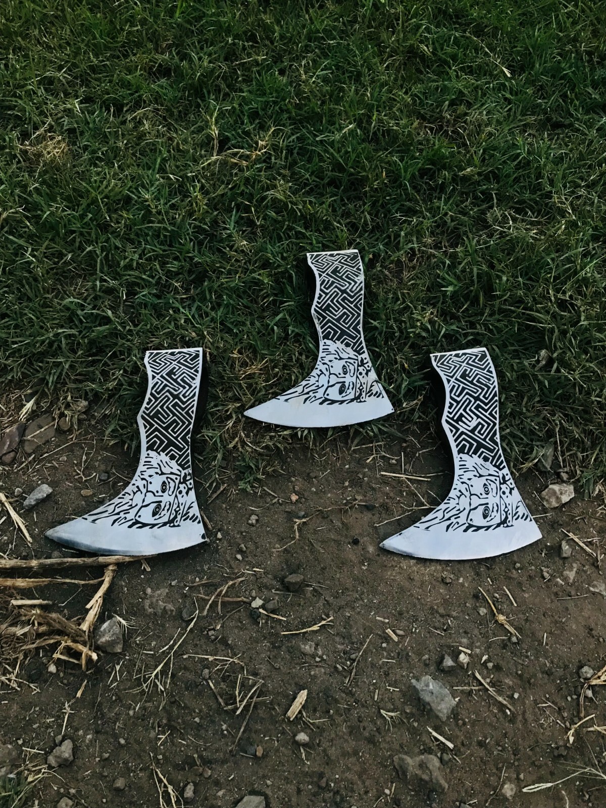 Lot Of 3 x MDM Custom Handmade Forged Viking Tomahawk Axe Head Hatchet Blade Ax
