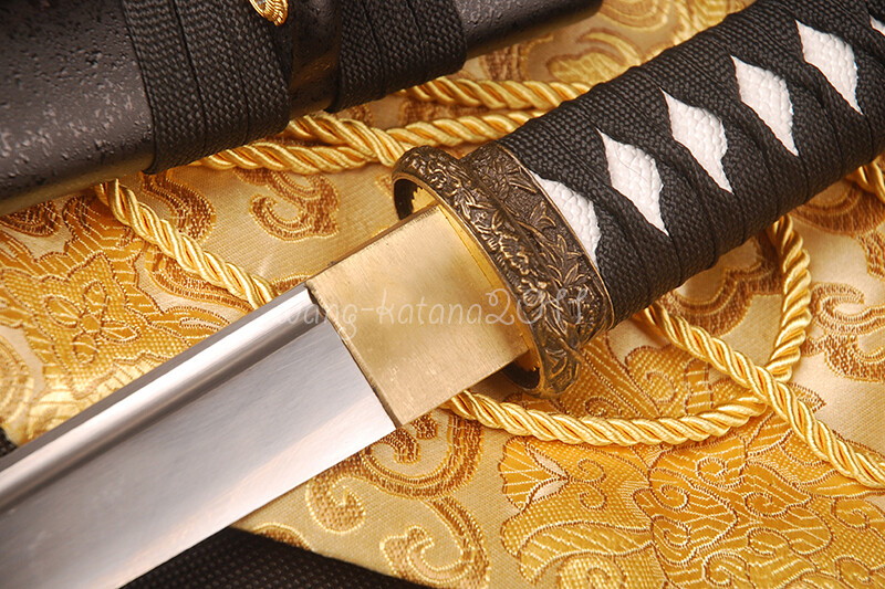 16» Handmade Sharp Short Knife Black Japanese Samurai Tanto Sword Self-defense
