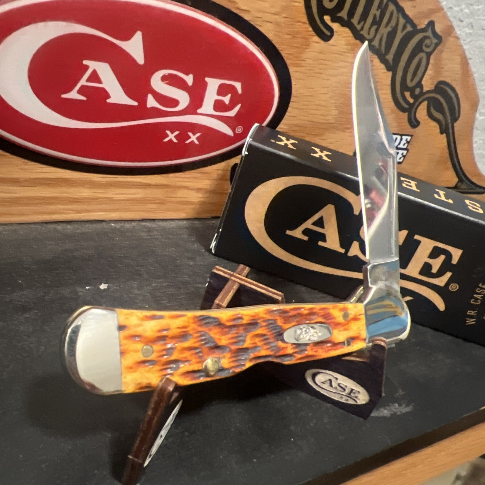 Case XX 2024 Mini Copperlock Harvest Orange Peach Seed Jig Lock-back Gorgeous!