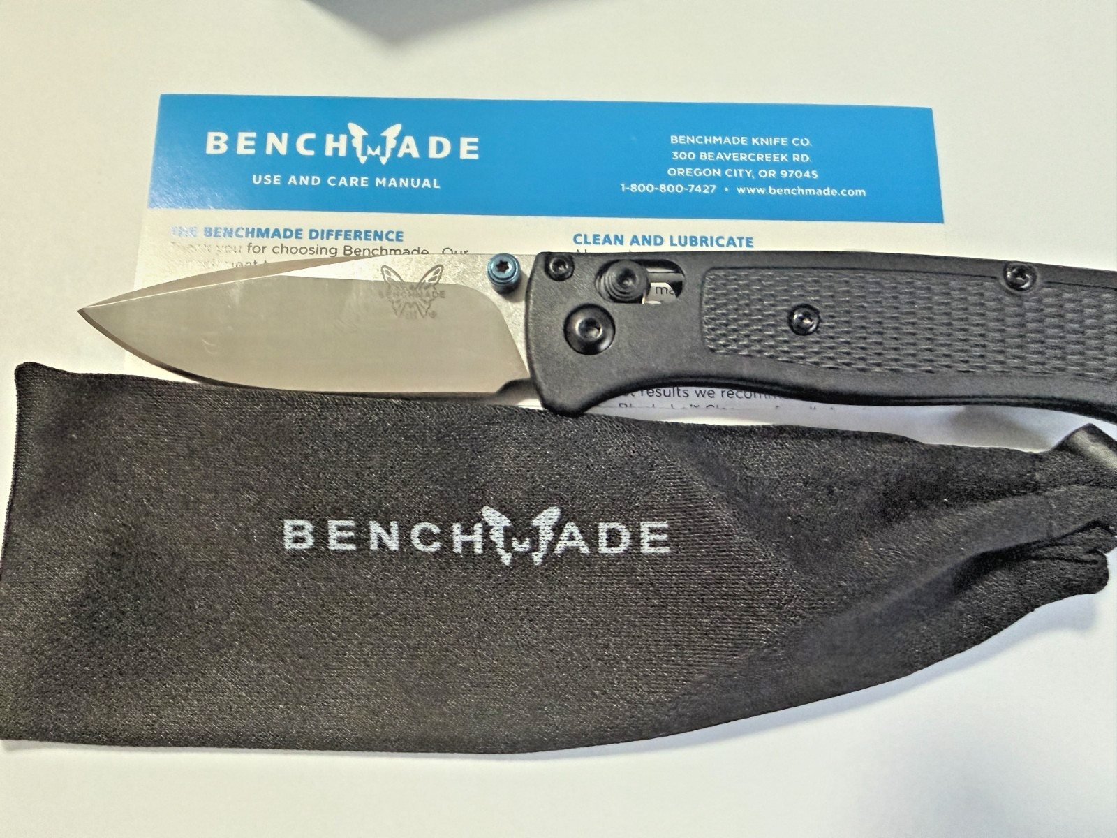Benchmade 533 Mini Bugout Folding Knife Black Handle Blue Class