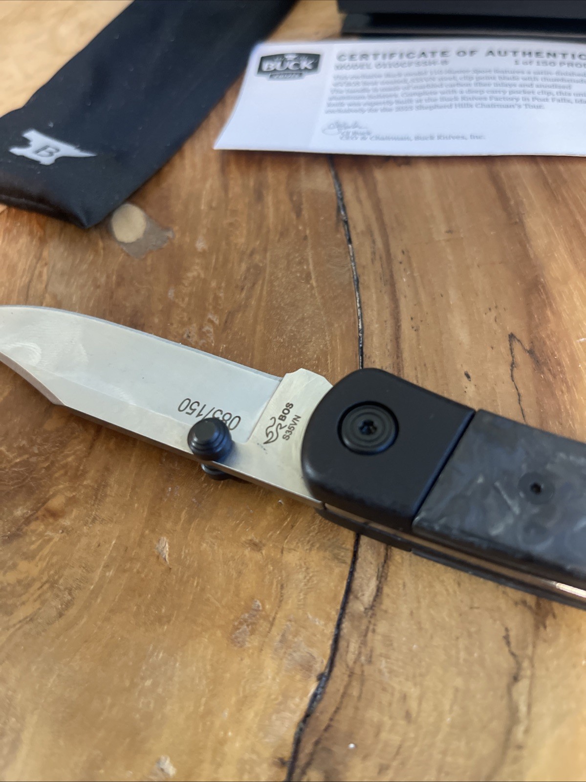 CJ BUCK Signed 110 Knife 2025 CARBON FIBER Sport Hunter USA S35VN BOS 1/150 Pro