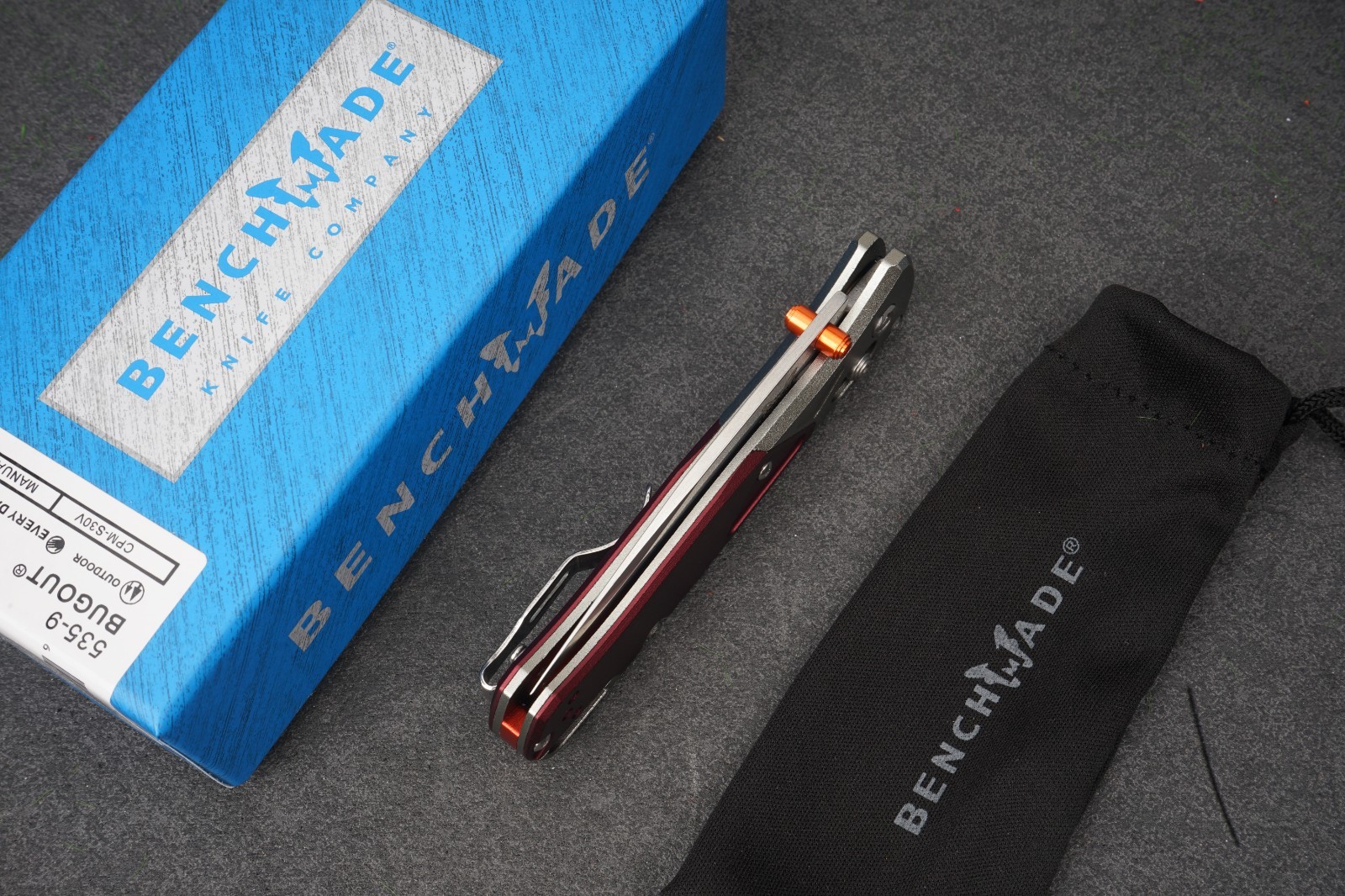 Benchmade 535-09 Bugout S90V Folding Knife Redstone Richlite Aluminum EDC
