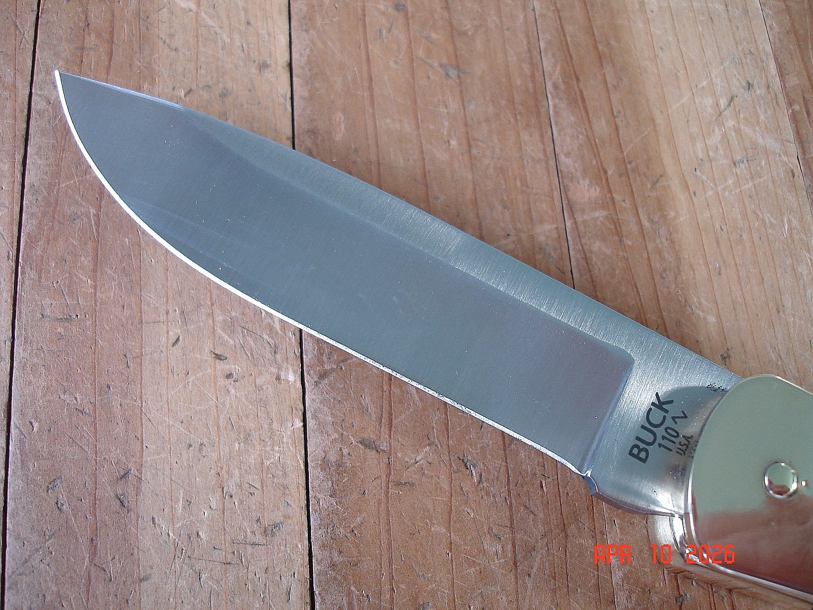 JOE HOUSER CUSTOM BUCK KNIFE 110 HUNTER BRASS INSIDE OUT DP 2024 BOS S30V BLADE