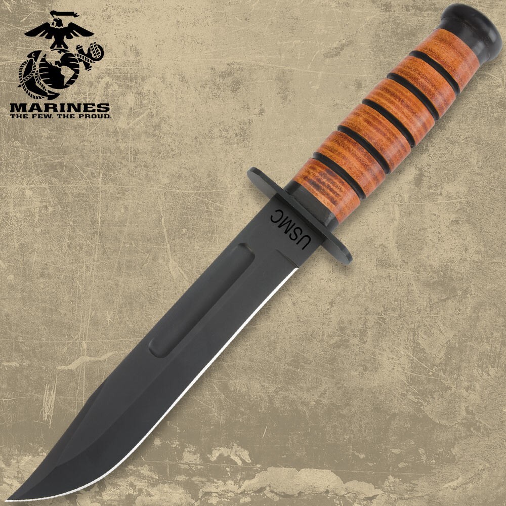 USMC Marines Tactical Bowie Survival Hunting Knife Military Combat Fixed Blade