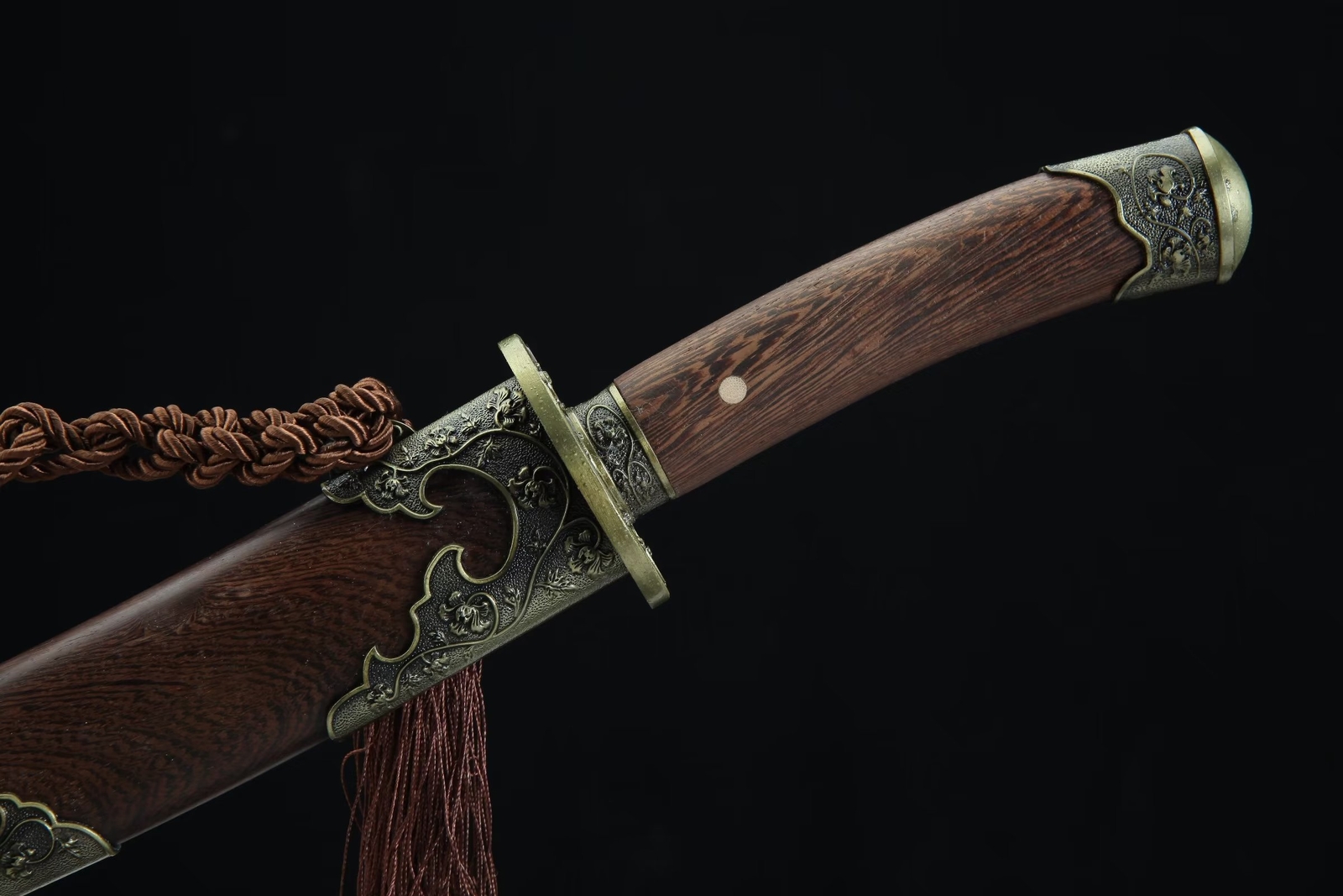 20»Chinese Sword Rosewood Qing Dynasty DAO 1095 Steel Self-defence Short Knife