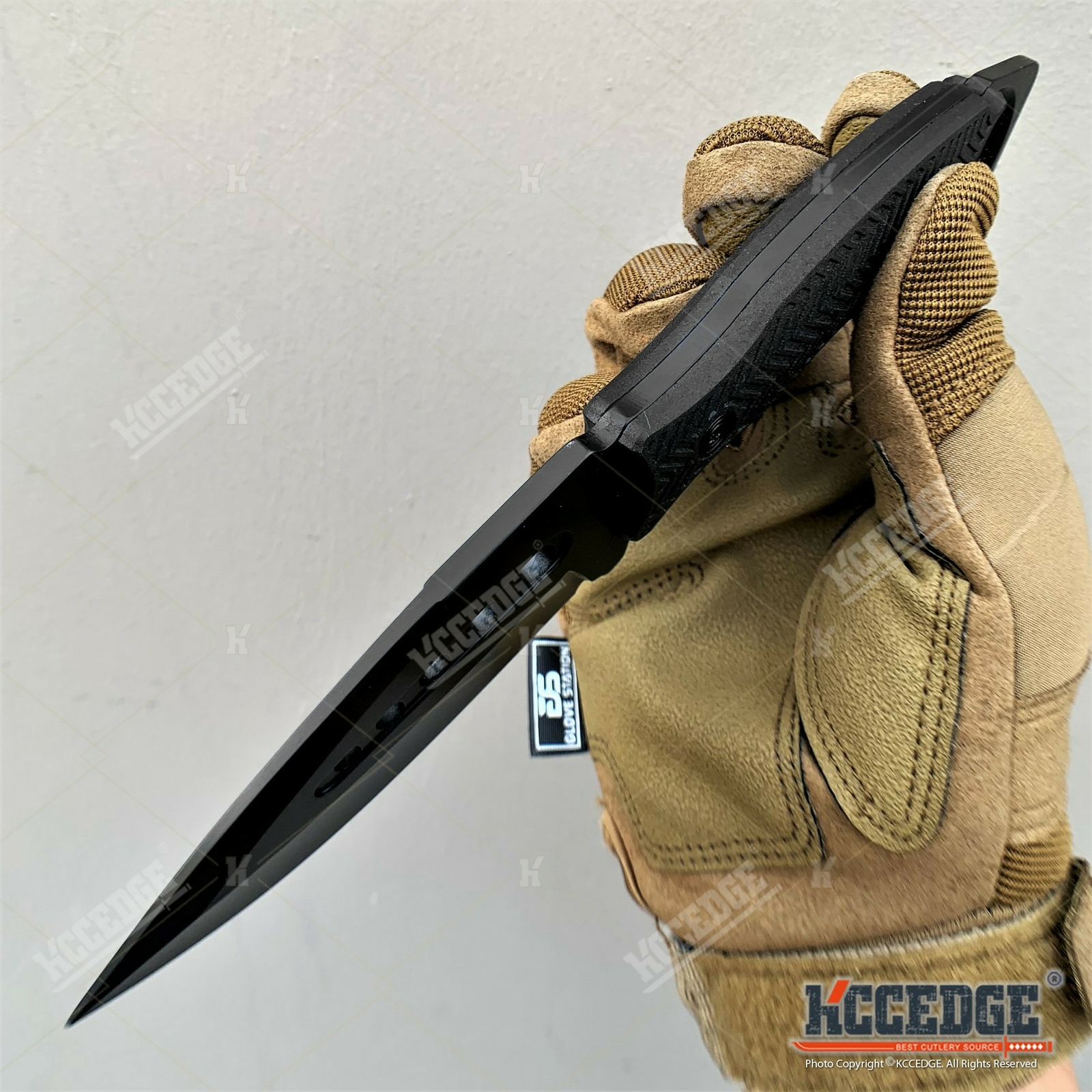 9″ FULL TANG FIXED BLADE KNIFE Kydex Sheath Hunting Knife Drop Point Blade