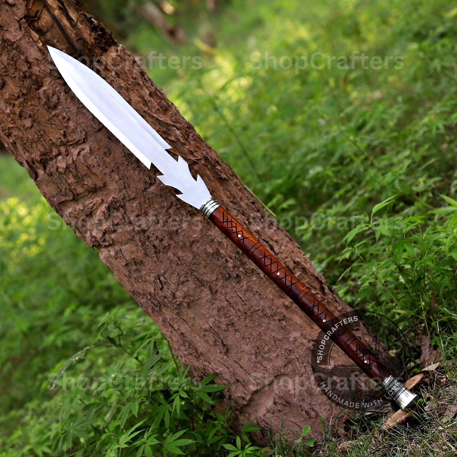 Custom Handmade Carbon Steel Blade Tactical Viking Spear | Hunting Spear Camping