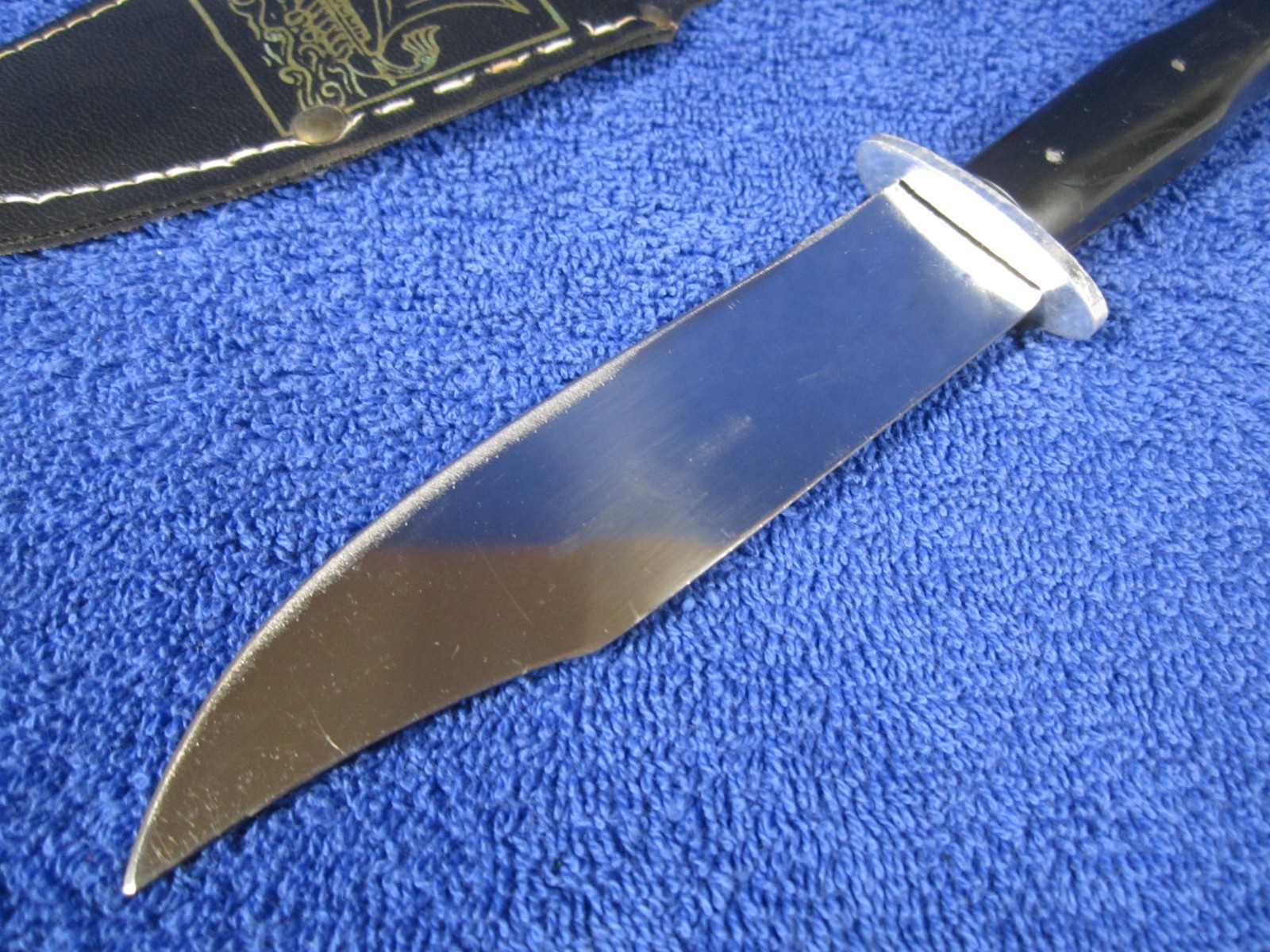 Greek Dagger Replica 8.5 Inch Knife Leather Sheath 1980s Greece Stainless