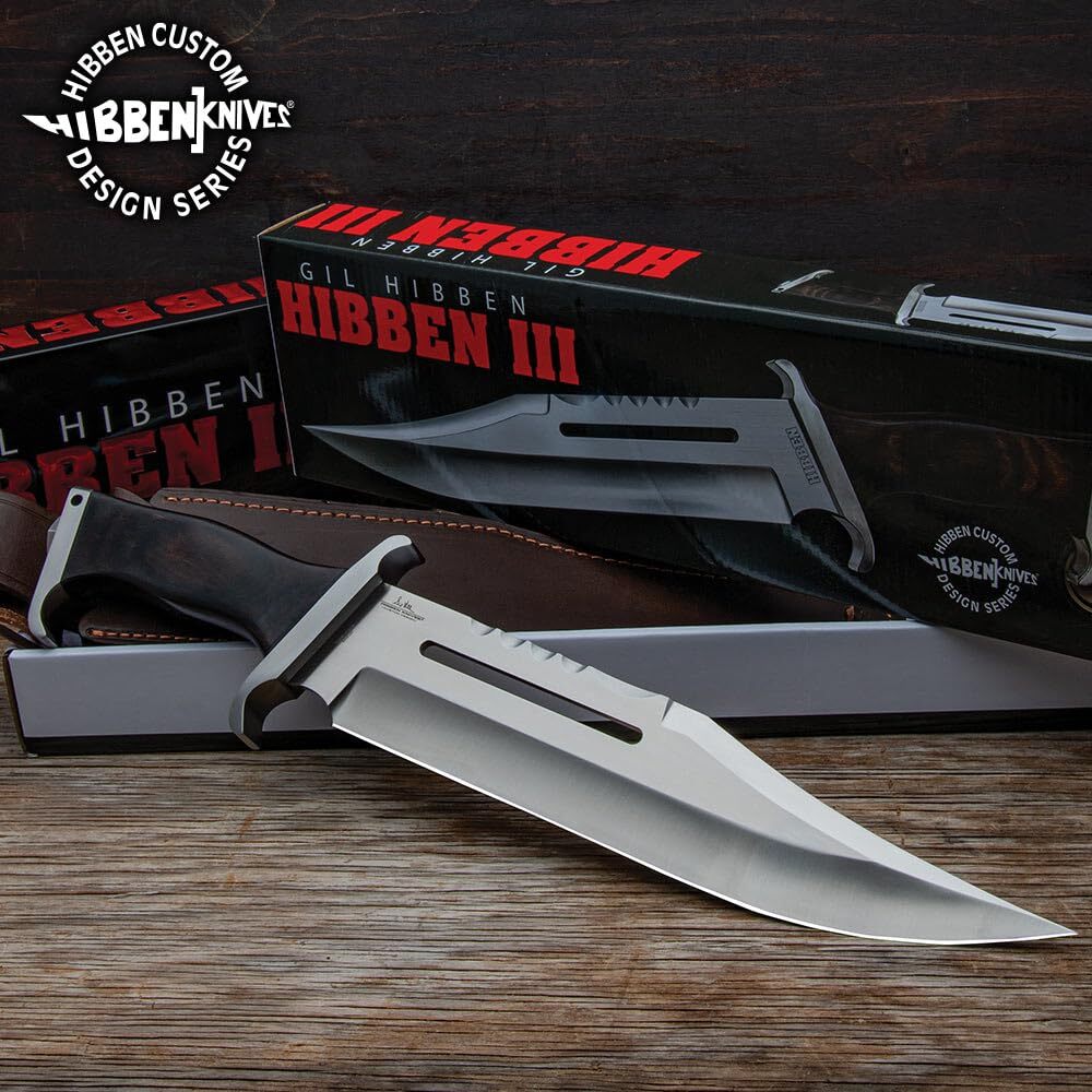 Hibben III Bowie Knife | 1988 Rambo Reproduction | Leather Sheath Included