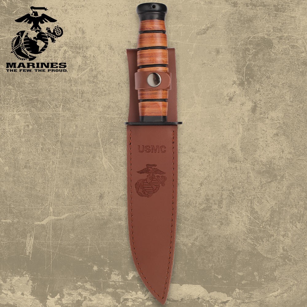 USMC Marines Tactical Bowie Survival Hunting Knife Military Combat Fixed Blade