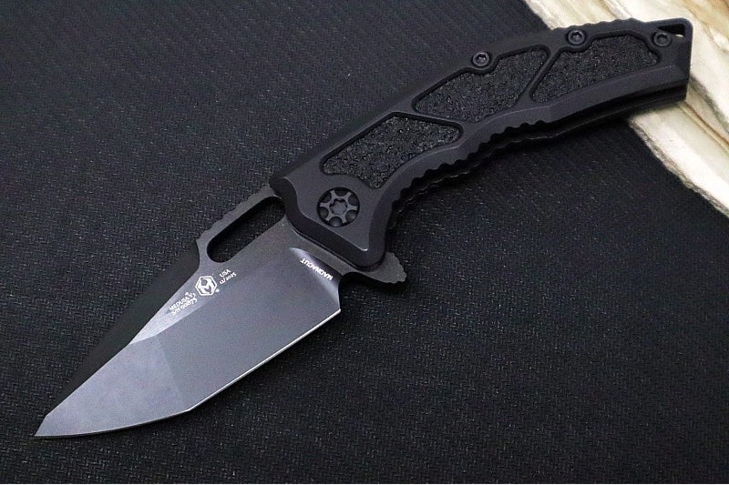 Heretic Knives Medusa Flipper – Magnacut / Black Aluminum Handle with Grip-Tape