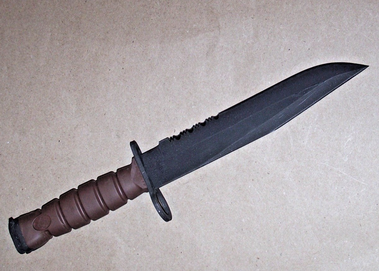 Vintage OKC3S Knife USMC Marine Corps Bayonet Ontario Knife Co & MOLLE Sheath