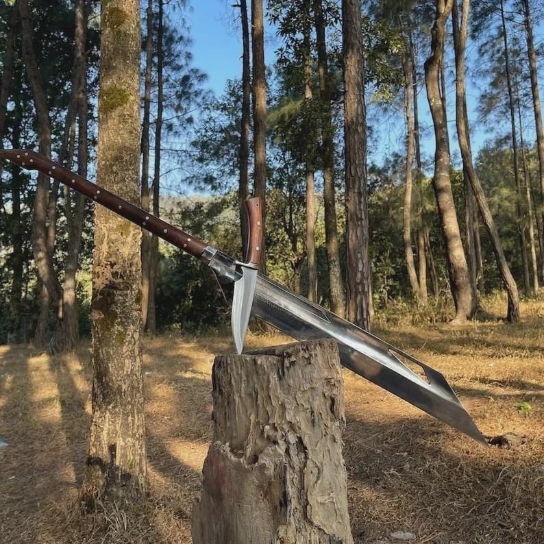 Custom Handmade Carbon Steel Blade Long Machete Sword | Hunting Sword | Camping