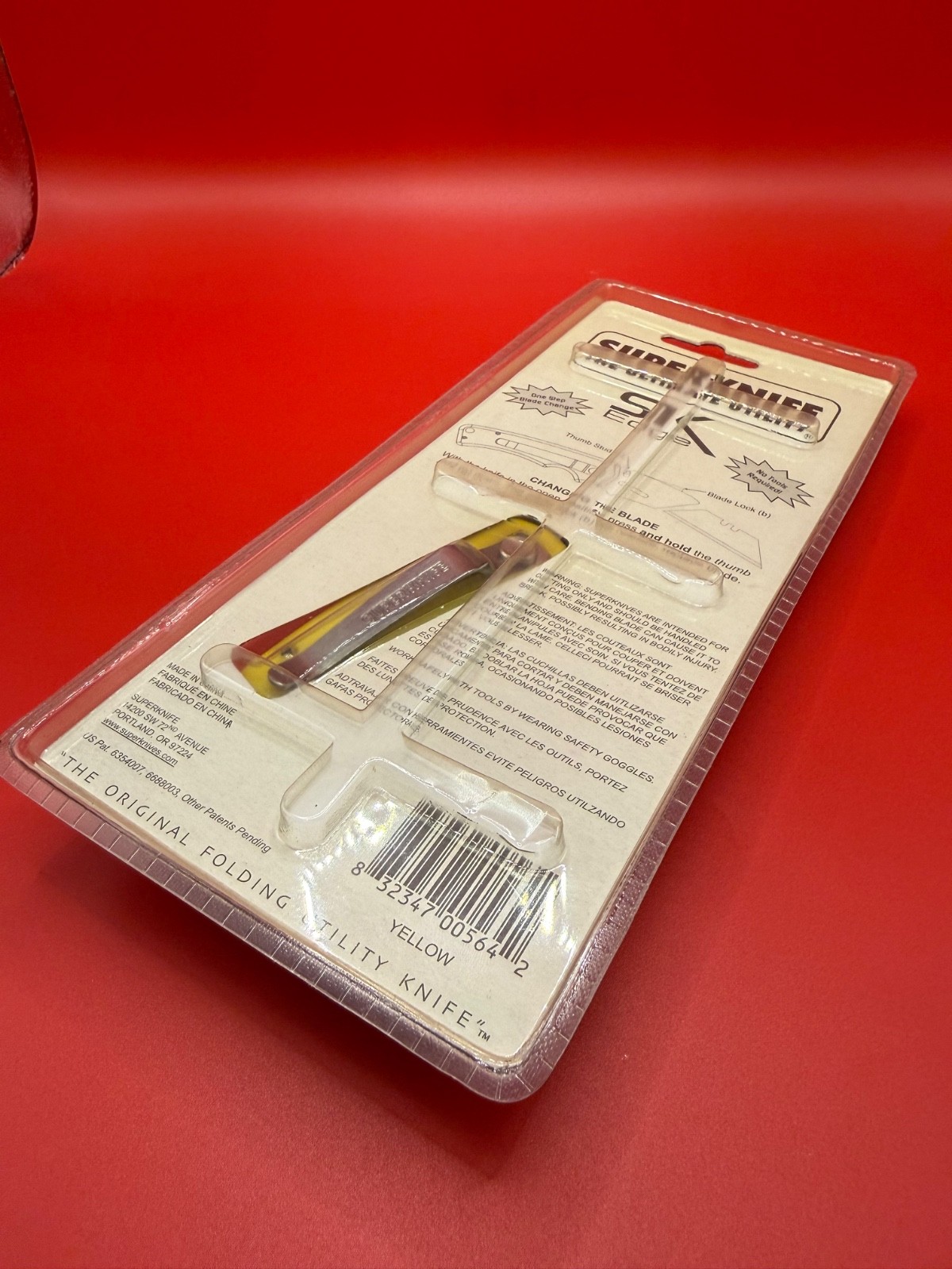 Superknife SK Edge Folding Utility Knife NIB Yellow Rubberized China
