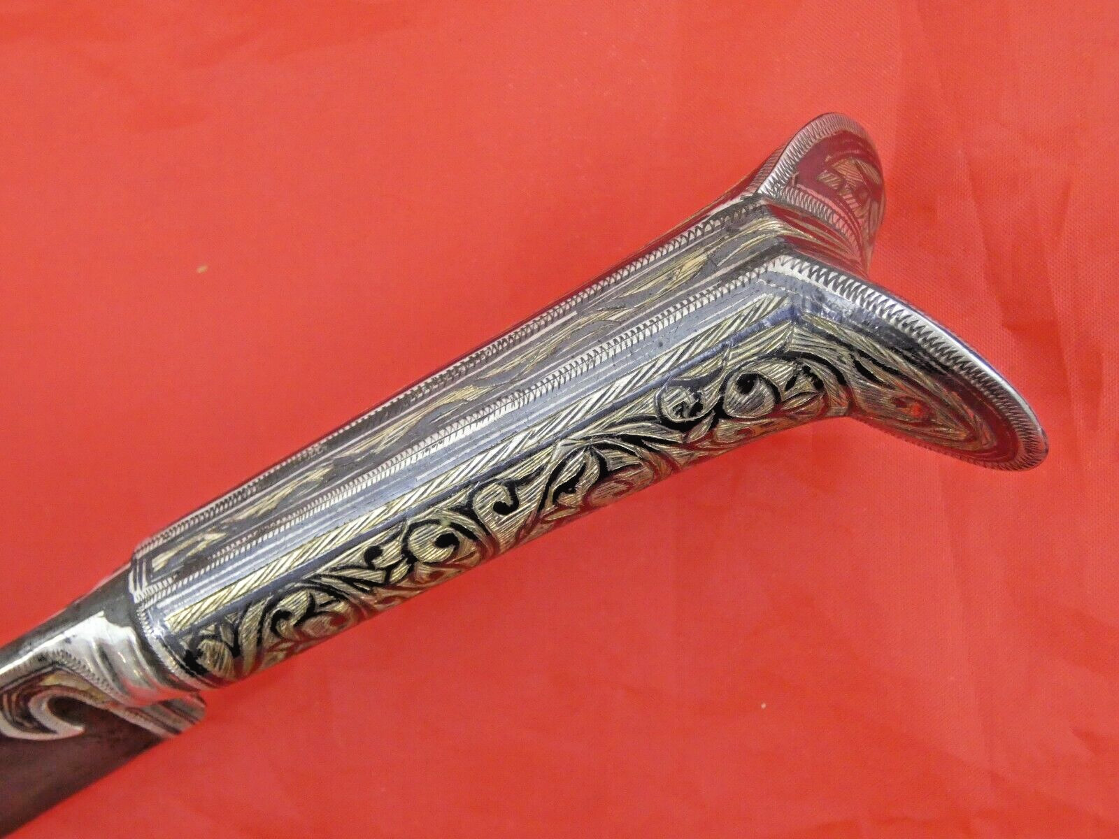 ANTIQUE GREEK DAGGER KNIFE NIELLO SILVER YATAGHAN 1906 / Turkish Ottoman Sword