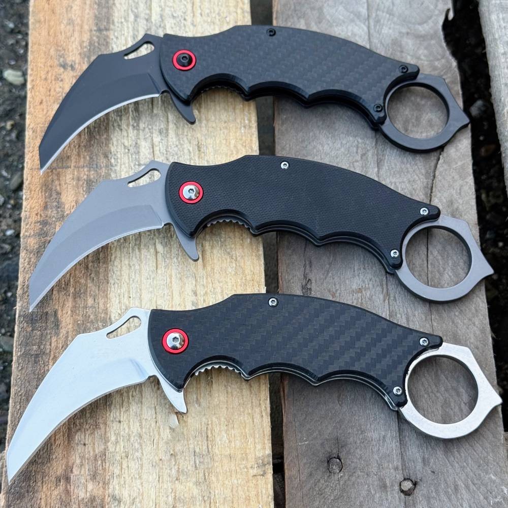 5.5″ Tactical Karambit Talon Claw Curved Blade Ball Bearing Folding Pocket Knife