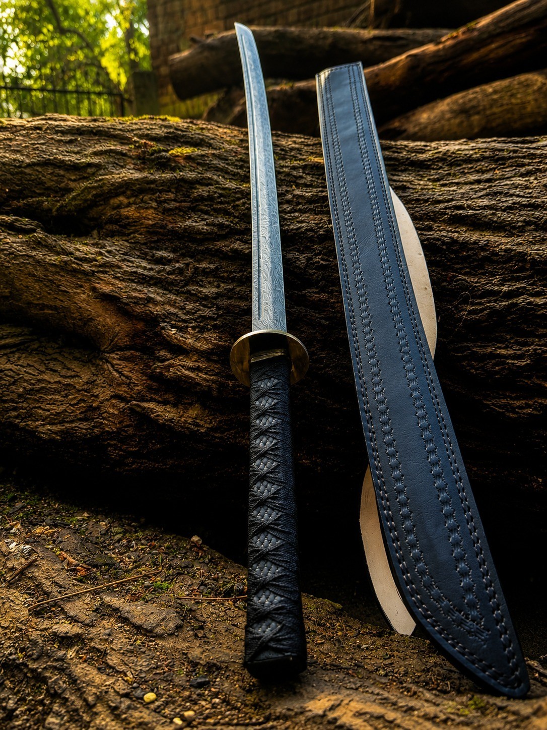 HANDMADE JAPANESE SAMURAI KATANA SWORD DAMASCUS FOLDED STEEL SHARP FULL TANG