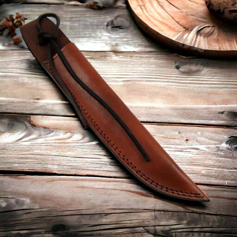 NEW Knife Sheath Fixed-Blade Brown Leather 14″ – Fits up to 10″ x 2″ Blade