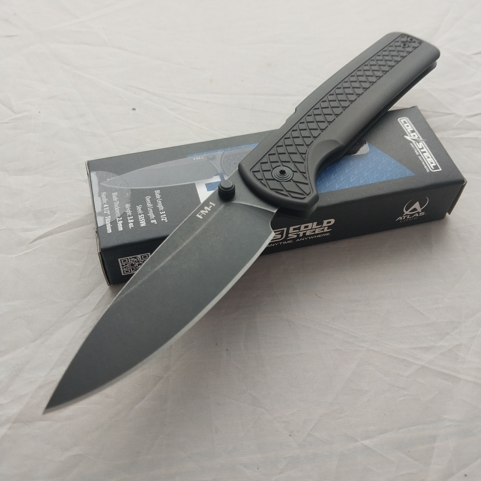 Cold Steel Full Metal Atlas Lock Black Titanium Folding S35VN Knife FL35FMABK