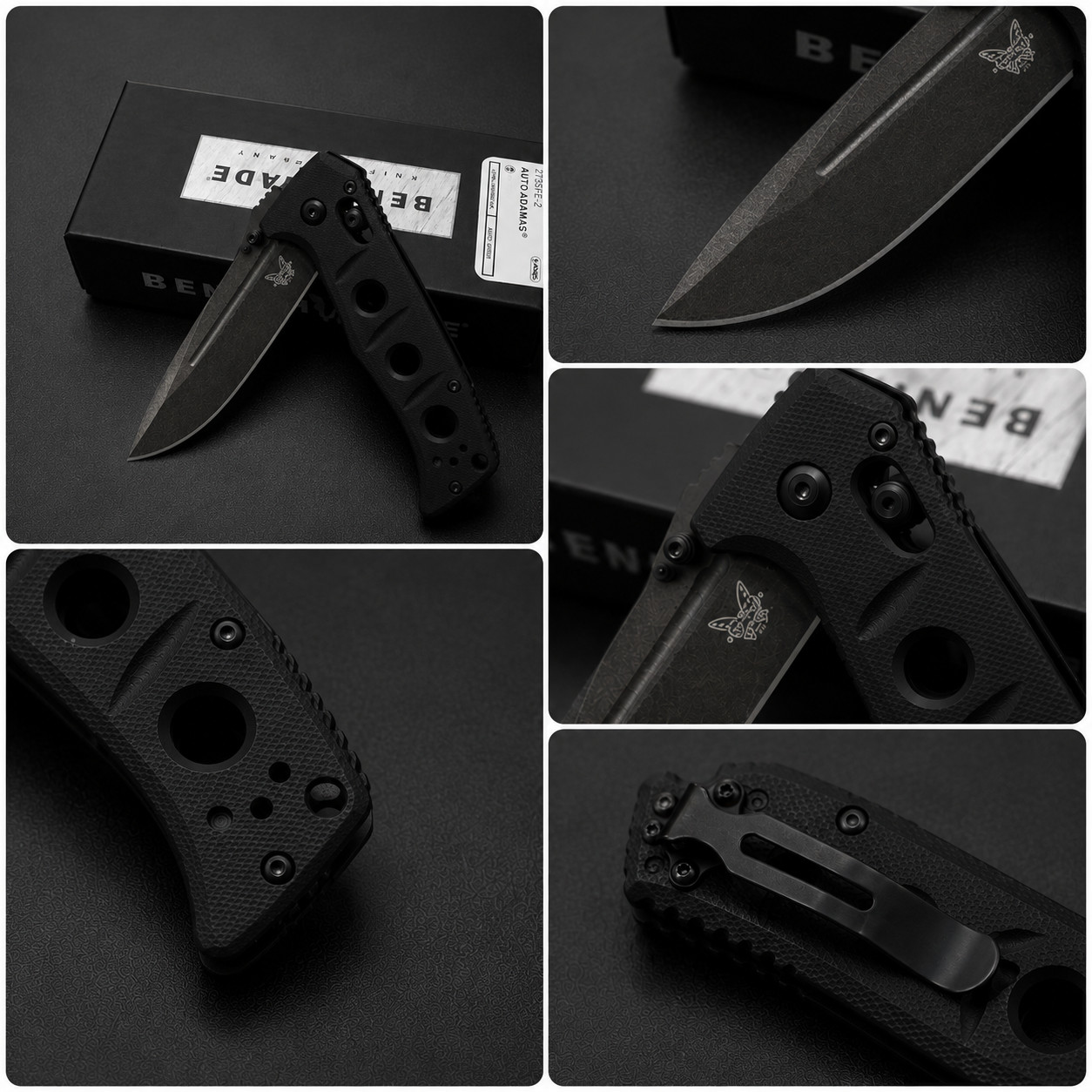 NEW 273GY-1 Mini Adamas Axis Lock Black G10 Handle Folding Knife Free shipping