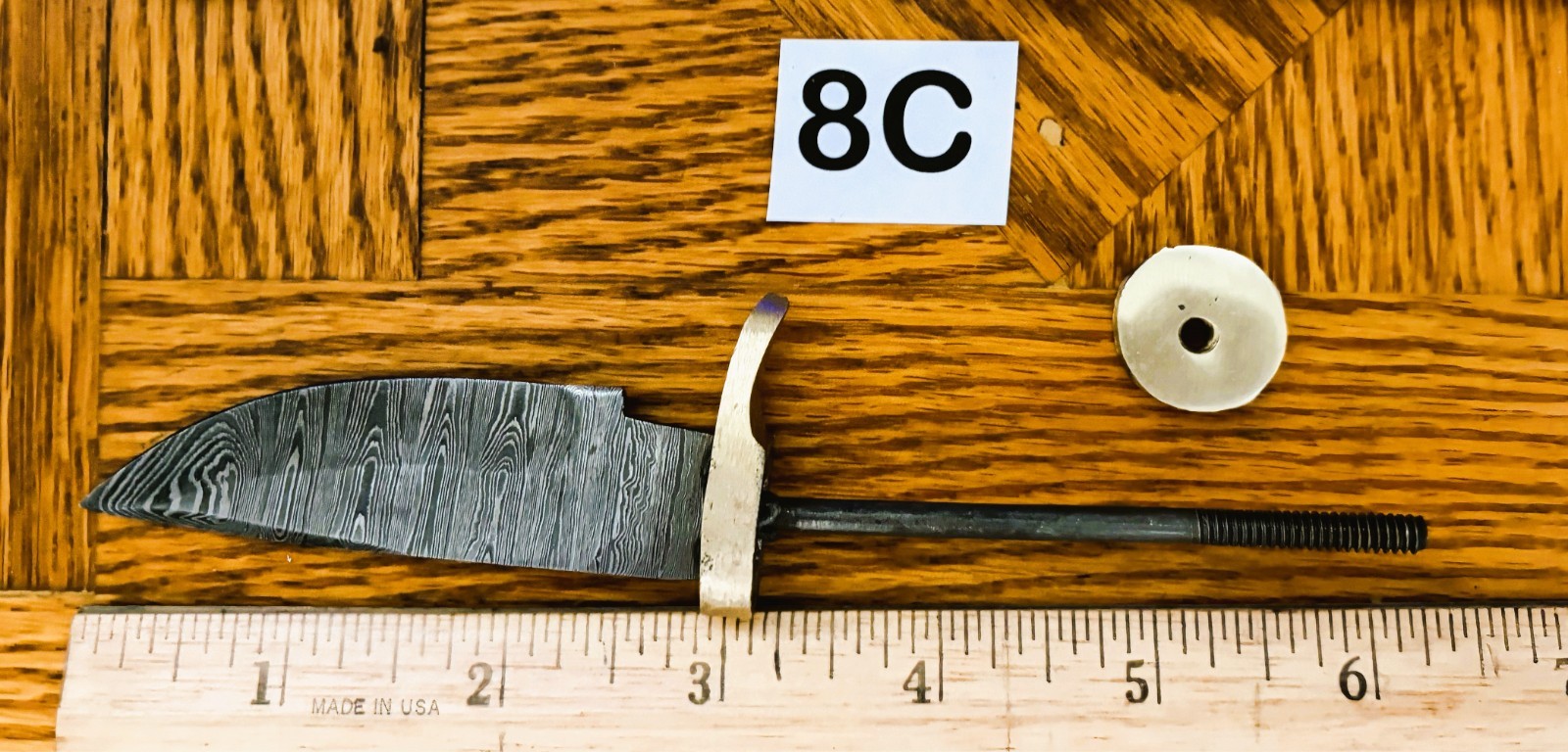 6″ – DAMASCUS STEEL KNIFE-MATERIAL-HARD WOOD HANDLE KIT #6C, 7C, 8C