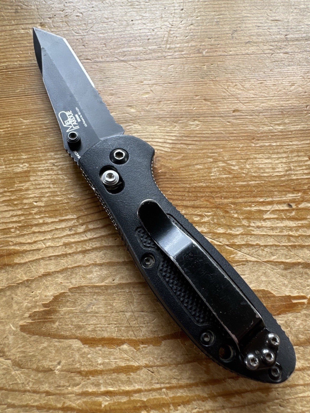Benchmade Mini Griptilian 557 Tanto Combo Edge Black