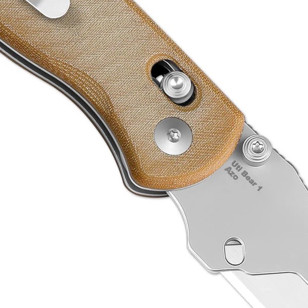Kizer Drop Bear Utility Knife Brown Micarta Handle SK5/5Cr15 Plain Edge V3619JA7