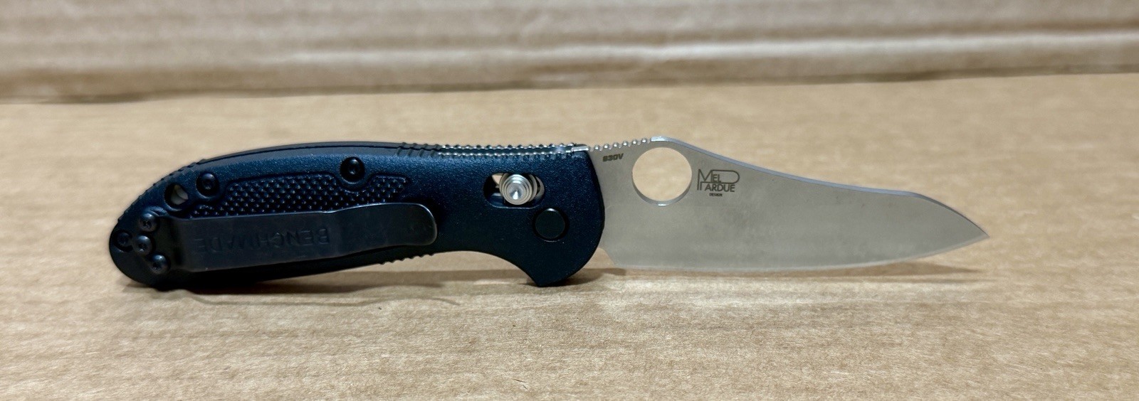 Benchmade 555-S30V Mini Griptilian Black Grivory Sheepsfoot Pocketknife w/Box
