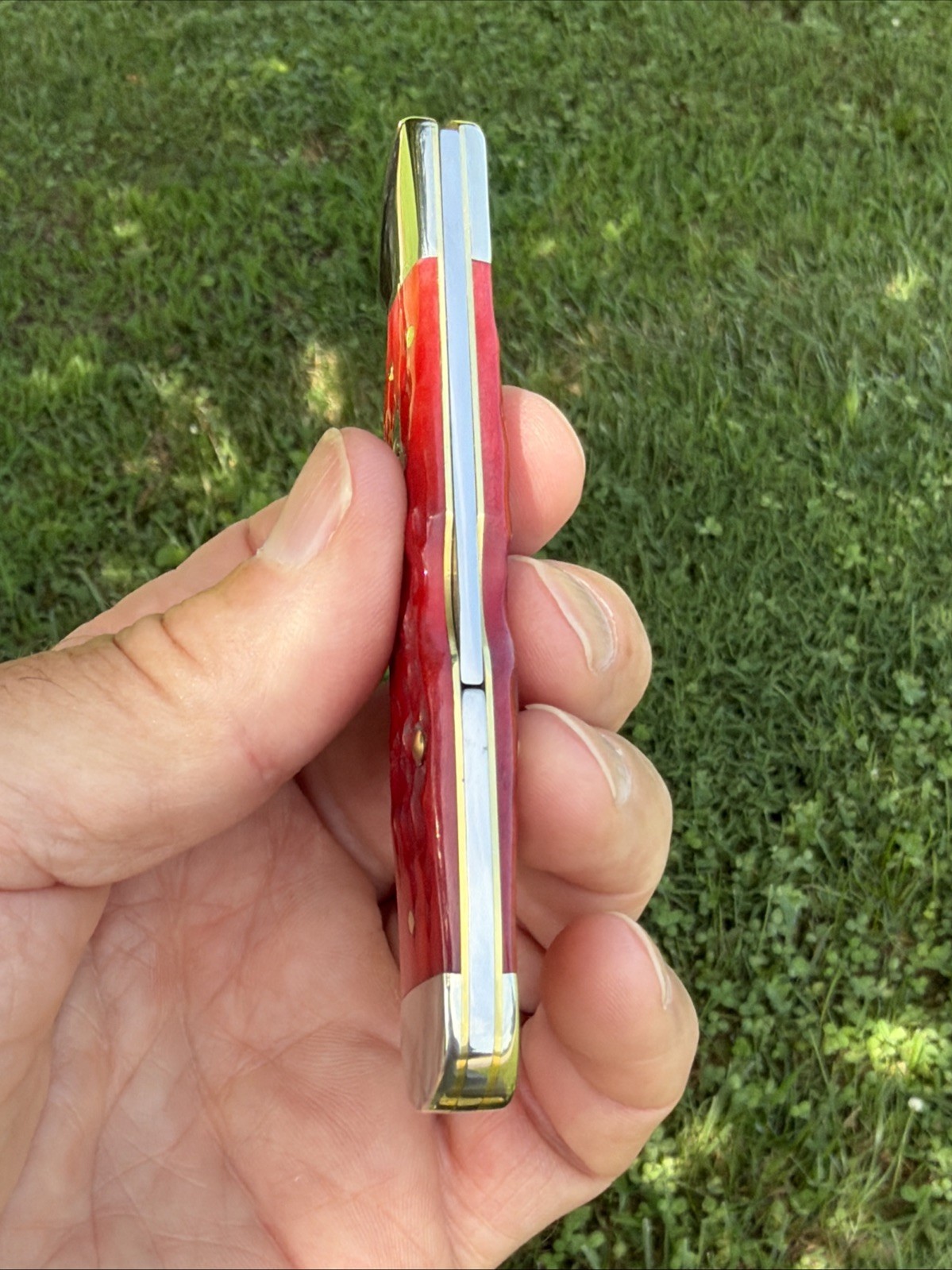 Case XX 2026 Dark Red Peach Seed Jig Bone 61549L CS Copperlock Knife