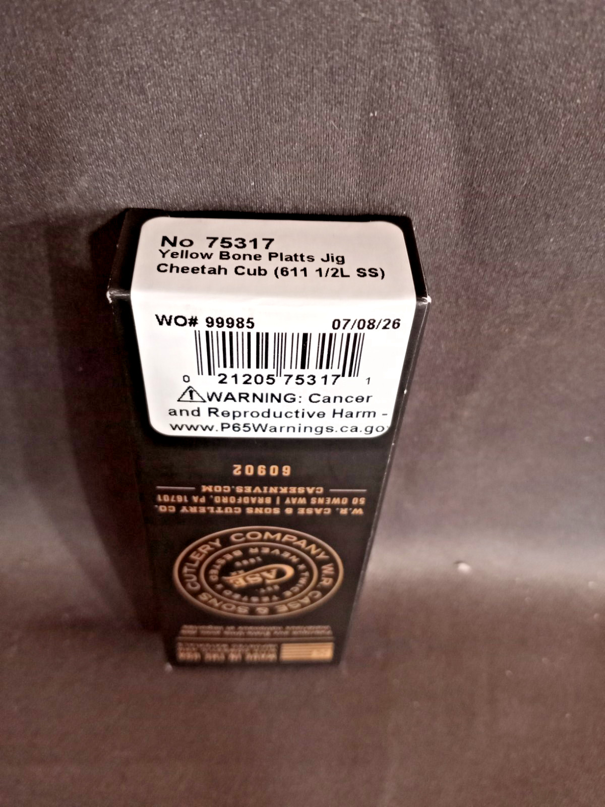 Case XX Yellow Bone Platt’s Jig Cheetah Cub (611 1/2L SS) NEW