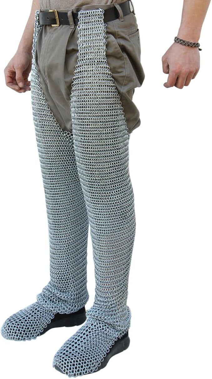 Medieval Warrior Battle Ready Chausses Chain Mail Leggings Costume Cosplay