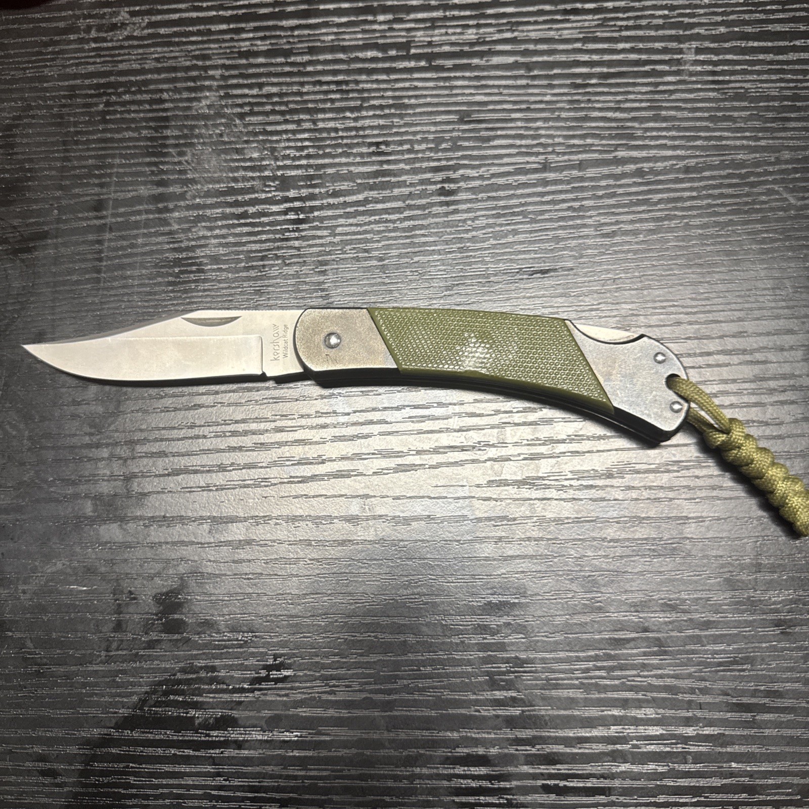Kershaw Wildcat Ridge 3140 Green ABS plastic Scales Made In Japan W/sheath