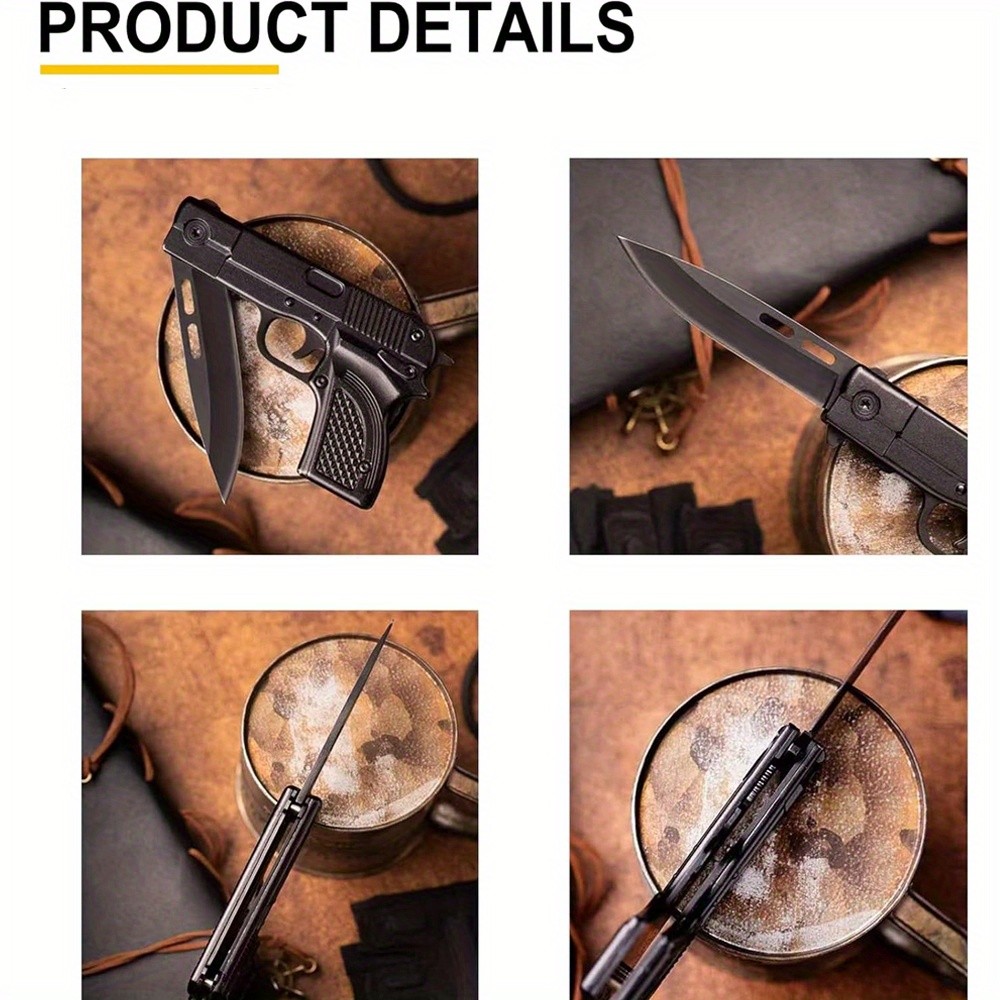 7″ Tactical Assisted Spring HAND GUN Pistol REVOLVER Folding Pocket Knife NEW