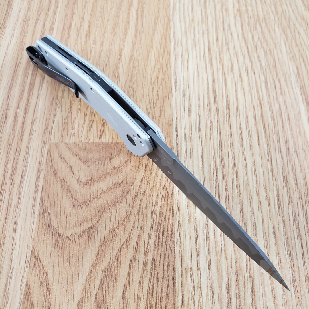 Kershaw Dividend Folding Knife 3″ N690 / D2 Steel Blade Gray Aluminum Handle