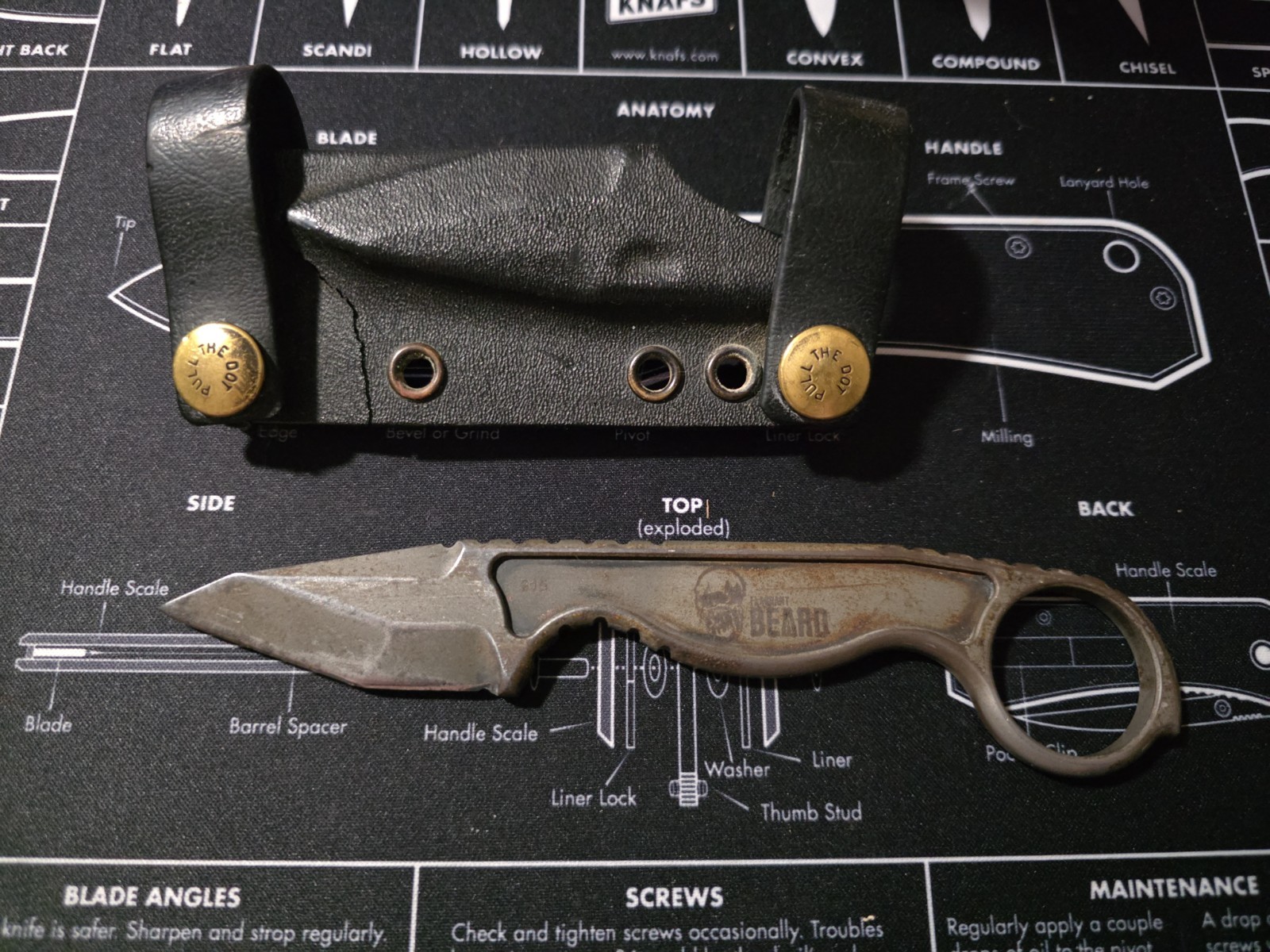 Flagrant Beard Havoc Neck Knife Gray (2.5″ Tungsten Gray)