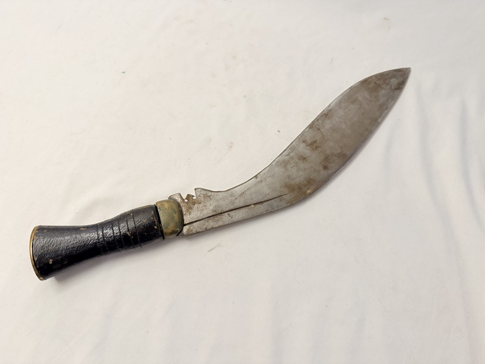Old Vtg India Indian Army Kukri Gurkha Fighting Knife Blade Set Of 3 W/Scabbard