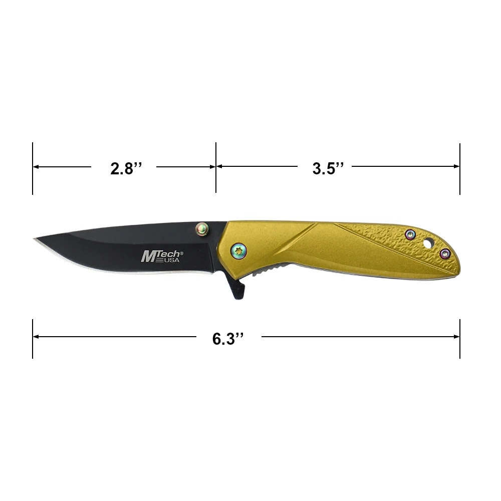 MTech Spring Assisted Knife w/Anodized Aluminum Handle and Pocket Clip