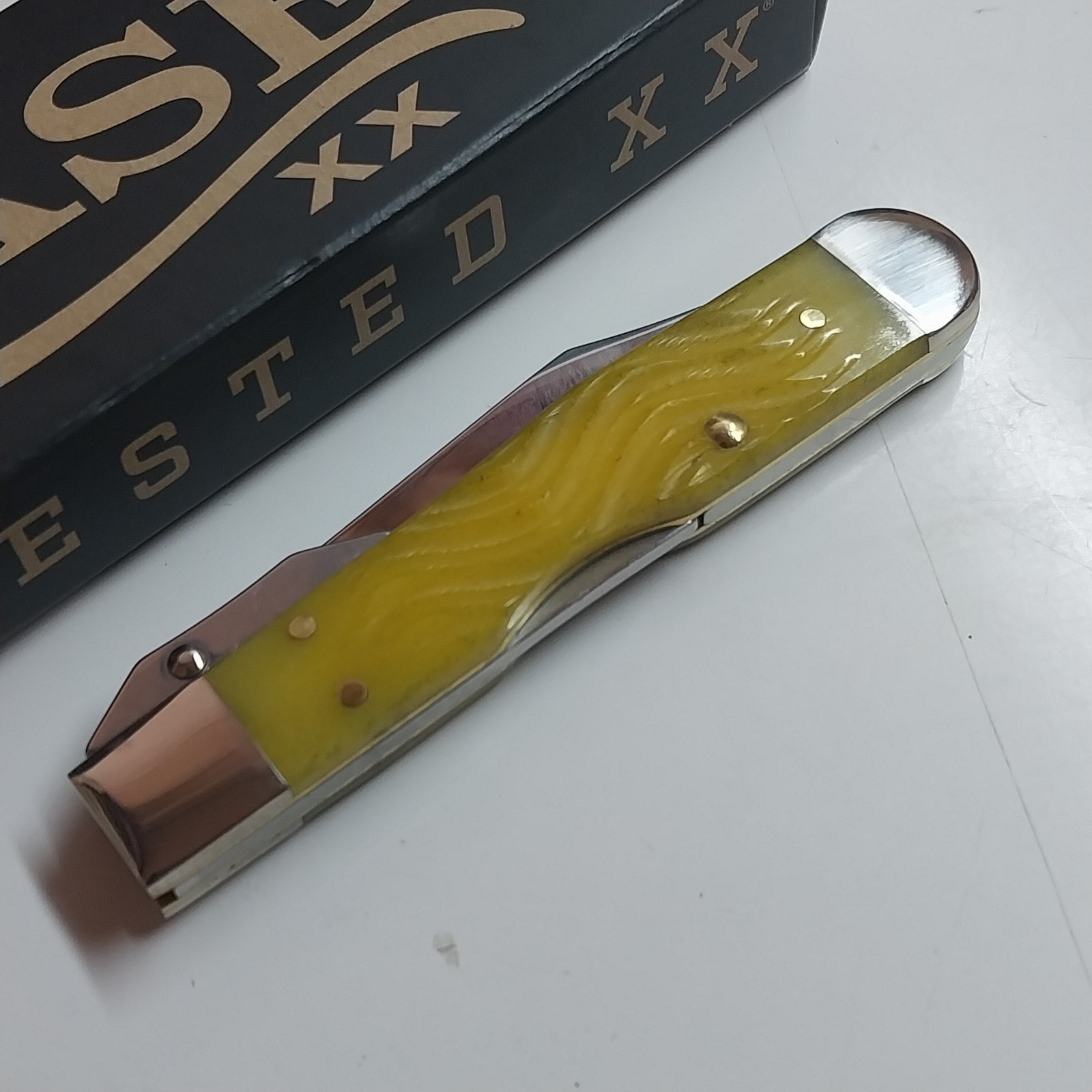 Case XX 75317 Yellow Bone Platts Jigged Cheetah Cub 611 1/2L SS NIB USA