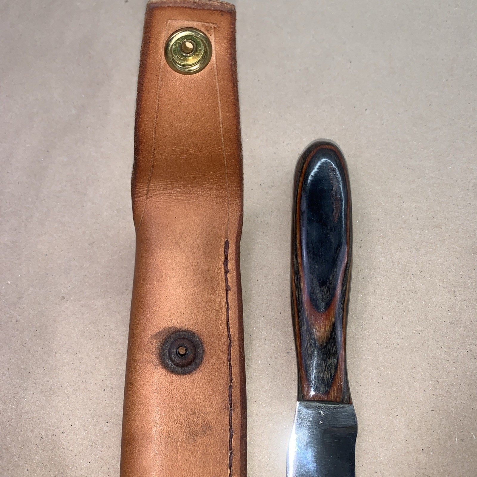 1983 Anza Trailing Point Swedge Knife 201 Original Sheath BROKEN SNAP Hand Made