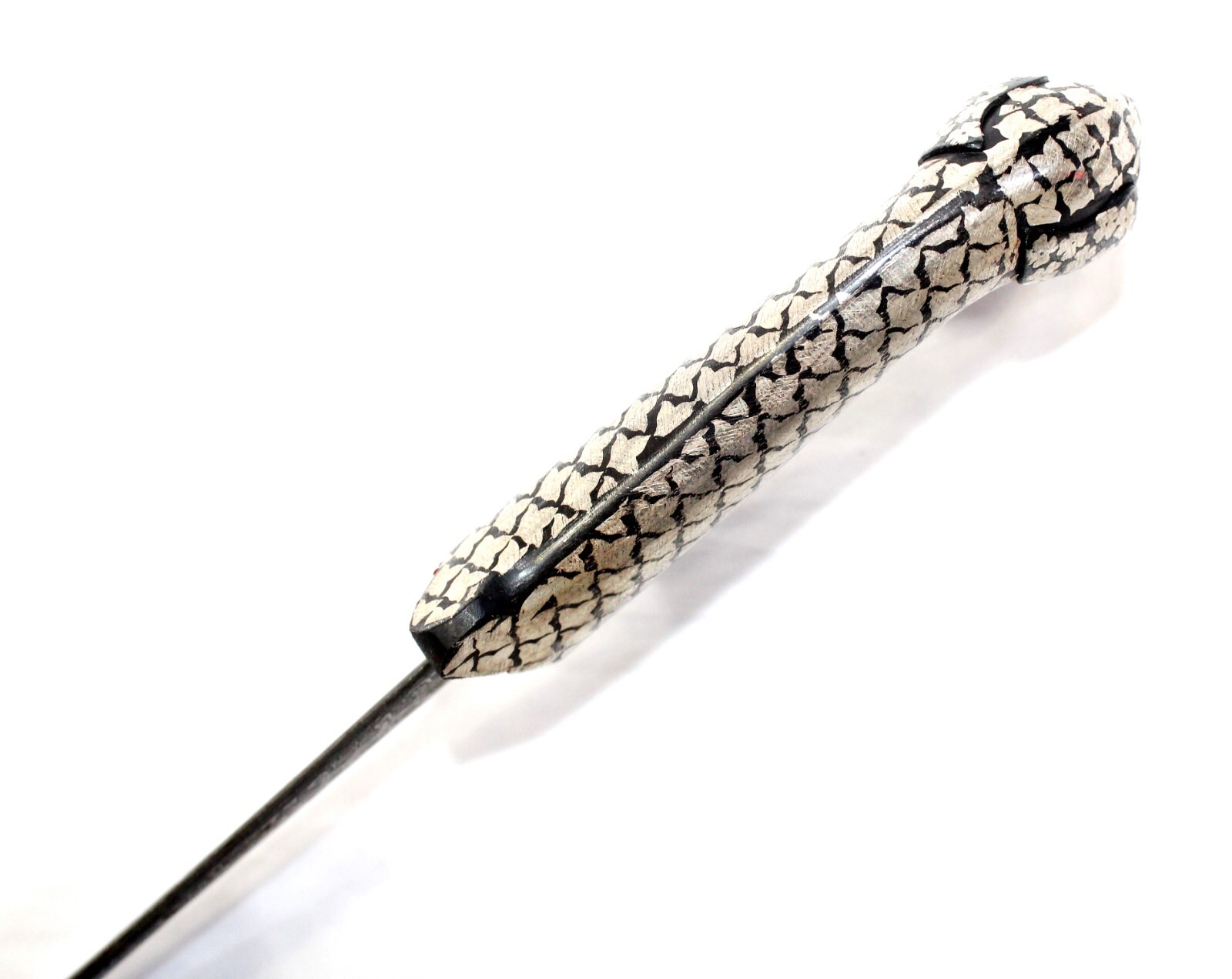 Dagger Double Head Peacock Silver Koftgari Inlay Work Damascus Steel Blade j640