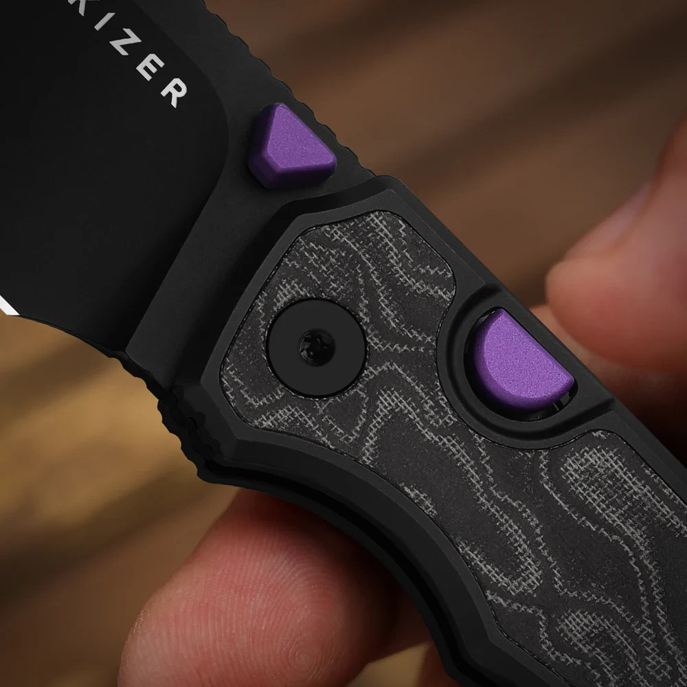 Kizer Cutlery Folding Knife 3.38″ S45VN Steel Blade Aluminum/Micarta Handle
